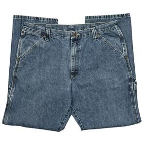 Wrangler Vintage 90s Y2K Carpenter Straight Baggy Workwear Denim Jeans Men 36 32